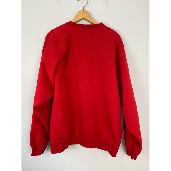 Vintage Nike Center Swoosh Crewneck Sweatshirt, XXL, Y2K Red Crewneck Pullover - Picture 2 of 9